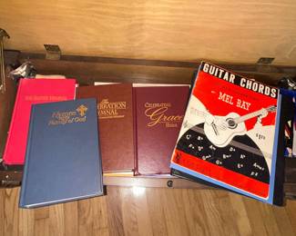 Assorted Vintage Hymnals and Mel Bay Guitar Instruction Book