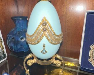 Faberge Style Egg Trinket Box with Stand