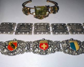 Vintage Swiss and Venetian Souvenir Charm Bracelets