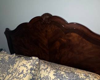 French Provincial Style Carved Mahogany Bed
