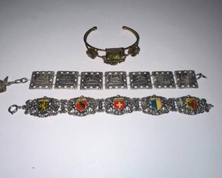 Vintage Swiss and Venetian Souvenir Charm Bracelets