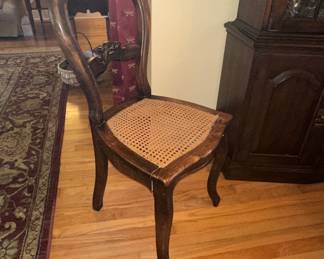Louis XV Style Walnut Cane Chair