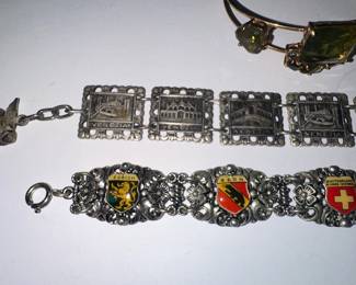Vintage Swiss and Venetian Souvenir Charm Bracelets