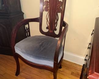 Art Nouveau Style Armchair with Marquetry