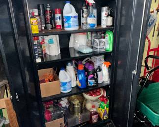 Black Metal Storage Cabinet with Locking Doors and Adjustable Shelves