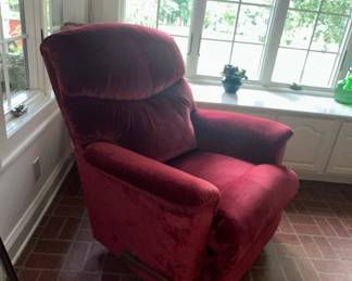 Red Velvet Recliner