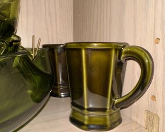 Pfaltzgraff Heritage Green Stoneware Coffee Pot and Creamer Set