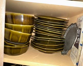 Pfaltzgraff Heritage Green Stoneware Dishes and Tureen