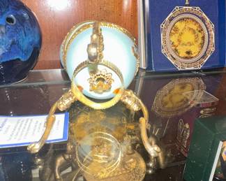 Faberge Style Egg Trinket Box with Stand