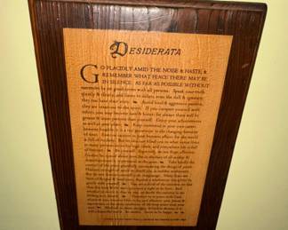 Vintage Desiderata and Irish Blessing Poem Plaques
