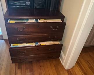 Ethan Allen Traditional Style Bookcase with Lateral File Cabinet