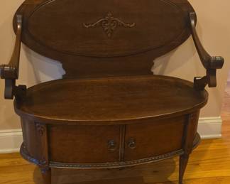 Victorian Style Hall Seat with Storage