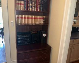 Ethan Allen Traditional Style Bookcase with Lateral File Cabinet