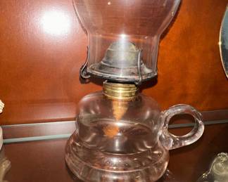 Clear Glass Finger Style Oil Lamp