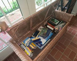 Wicker Storage Trunk Bench