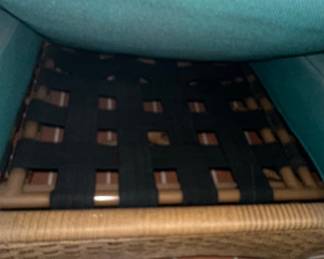 Wicker Settee and Ottoman Set