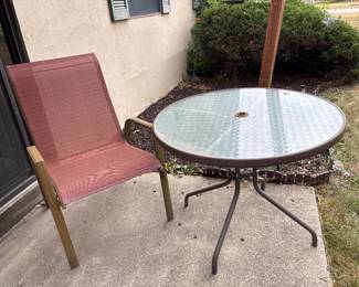 Metal PatioTable and Chair