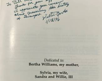 Signed "On the Black Side of Shreveport"
