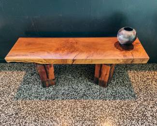Beautiful mixed material artisan bench