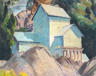 Orginal pastel by William Henry Stevens, professor at Newcomb College, dated 1929