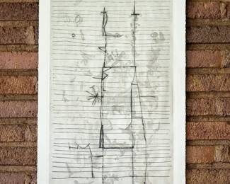 Auction item - signed and numbered stone litho print by Sam Jr
