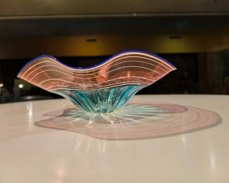 Signed American studio art glass bowl