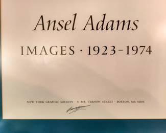 Signed Ansel Adams poster and book