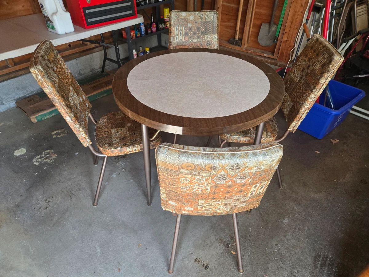 1970s Dinette Table (Has one leaf, not pictured)