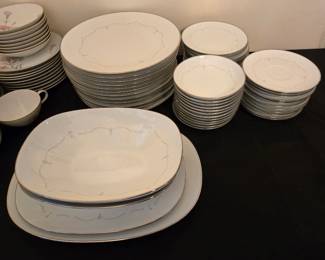 White w Gray China Set