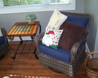 THE OTHER LAMP TABLE & RATTAN CHAIR