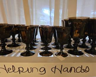 Lenox brown juice glassware