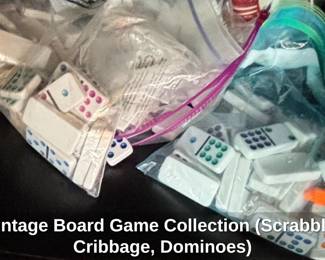 Vintage Board Game Collection Scrabble, Cribbage, Dominoes second image