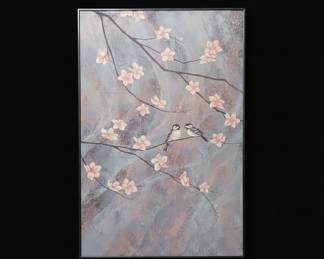 Birds on Cherry Blossom Branch Wall Art
