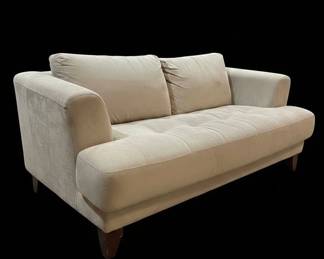 Modern Beige Upholstered Sofa with Tapered Legs second image