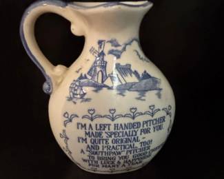 Vintage Southpaw LeftHanded Souvenir Pitcher