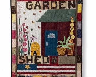 Garden Shed American Flag Theme Quilted Wall Hanging