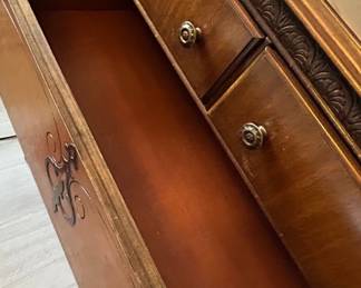 Vintage White Furniture Co. Mahogany Gentlemans Dresser fourth image