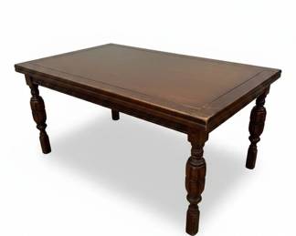 English Tudor Carved Oak Dining Set third image