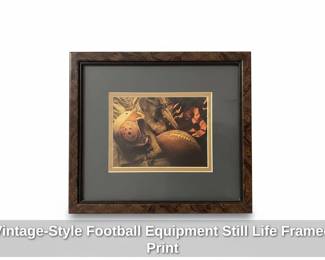 VintageStyle Football Equipment Still Life Framed Print