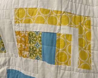 Handmade Log Cabin Cotton Quilt second image