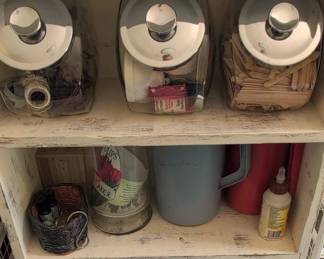 Distressed White Wooden Craft Storage Shelf