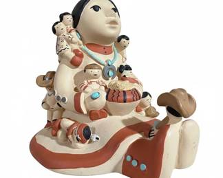Cleo Teissedre Native American Style Storyteller Figurine