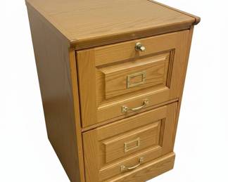 Traditional TwoDrawer Oak Filing Cabinet with Lock