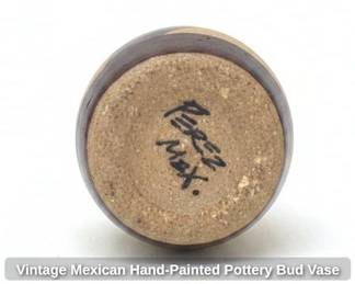 Vintage Mexican HandPainted Pottery Bud Vase second image