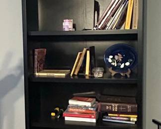 Black Traditional Bookcase with Crown Molding