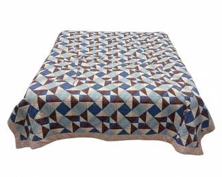 Handmade HalfSquare Triangle Patchwork Quilt second image