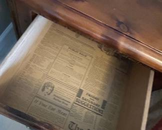 Vintage Broyhill Solid Knotty Pine Country French Style TwoDrawer Nightstand second image