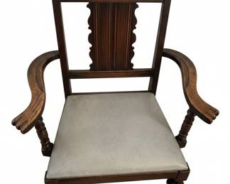 English Tudor Carved Oak Dining Set fifth image