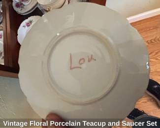 Vintage Floral Porcelain Teacup and Saucer Set second image