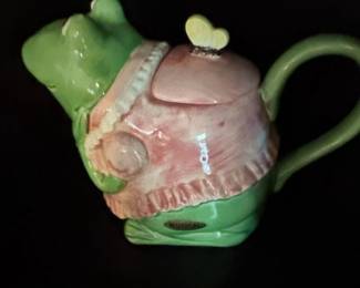 Collection of Four Vintage Decorative Teapots Kelvin Chen, Musical Frog, Yixingstyle Buddha, and Bamboo Relief